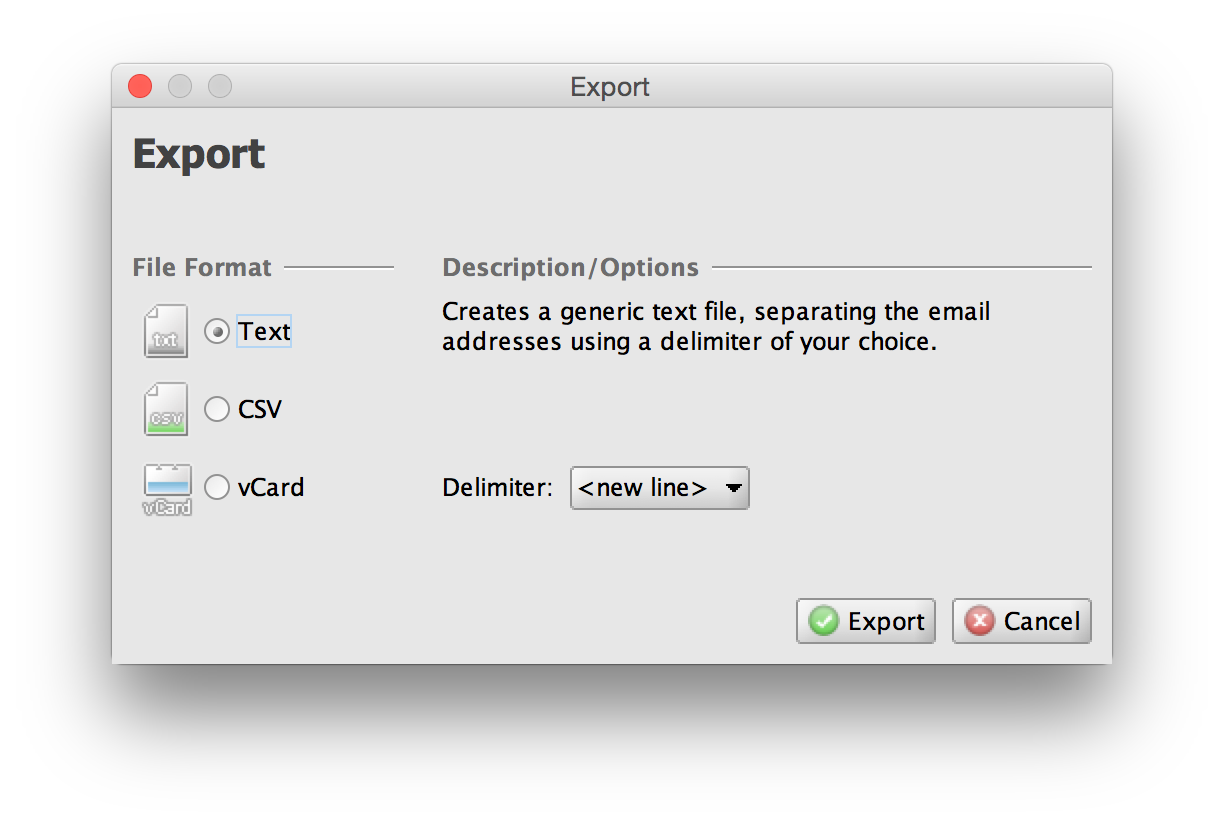 Email Grabber - Export